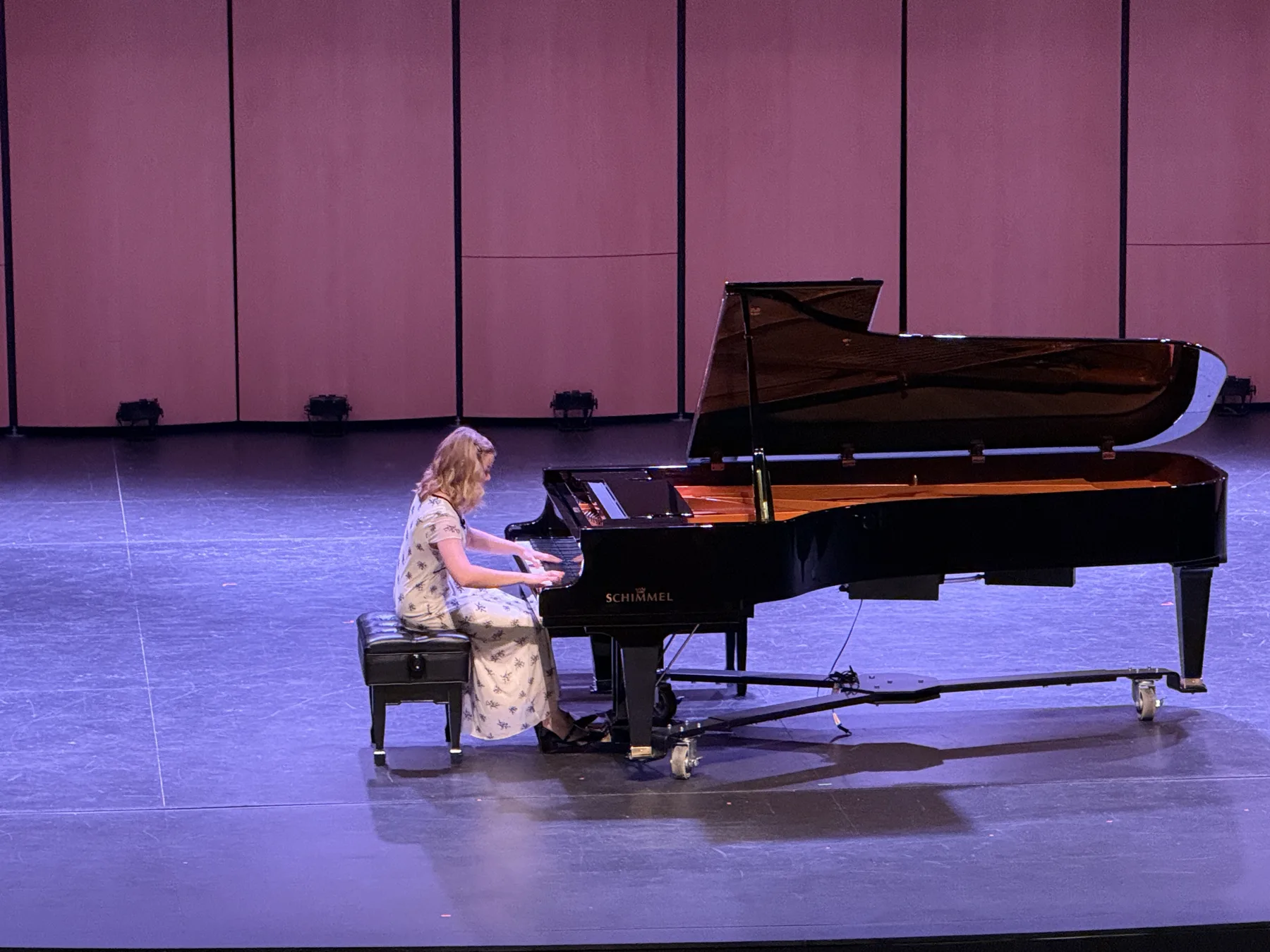 Audrey Streeter performing at the piano.