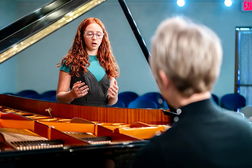 A vocal performance in the Liszt Recital Hall.